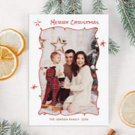 Cartão De Festividades Funky Hand Drawn Foto De Natal