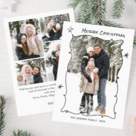 Cartão De Festividades Funky Hand Drawn Scribble Retro Natal 5 Foto