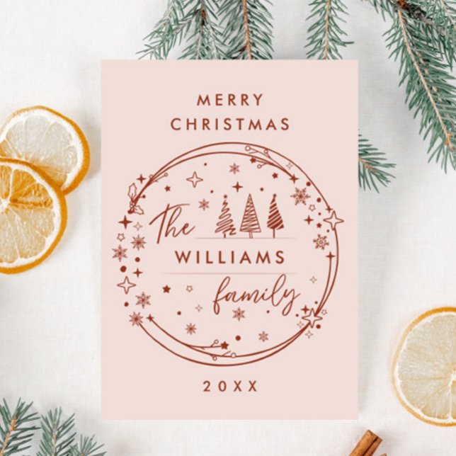 Cartão De Festividades Funky Hand Drawn Whimsical Christmas (Criador carregado)