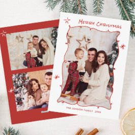 Cartão De Festividades Funky Hand Drawn Whimsical Retro Natal 3 Foto