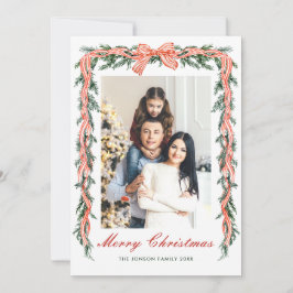 Cartão De Festividades Funky Sage Green Christmas Bow Ribbon 5 Photo