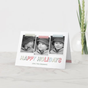Cartão De Festividades Funky Snapshots Holiday Photo Card