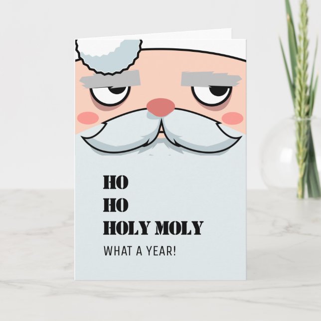 Cartão De Festividades funny 2020 quarantine grumpy Santa Christmas (Frente)