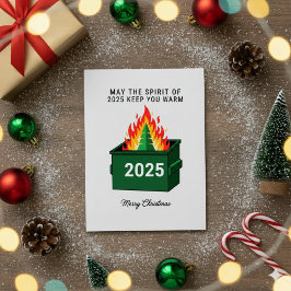 Cartão De Festividades Funny 2025 Dumpster Fire Christmas Greeting Card