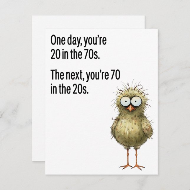 Cartão De Festividades Funny 70th Birthday Card Dad Getting Old Bird (Frente/Verso)