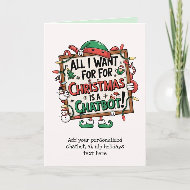 Cartão De Festividades Funny Ai Christmas Chatbot Gift Corporate Business (Frente)