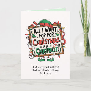 Cartão De Festividades Funny Ai Christmas Chatbot Gift Corporate Business