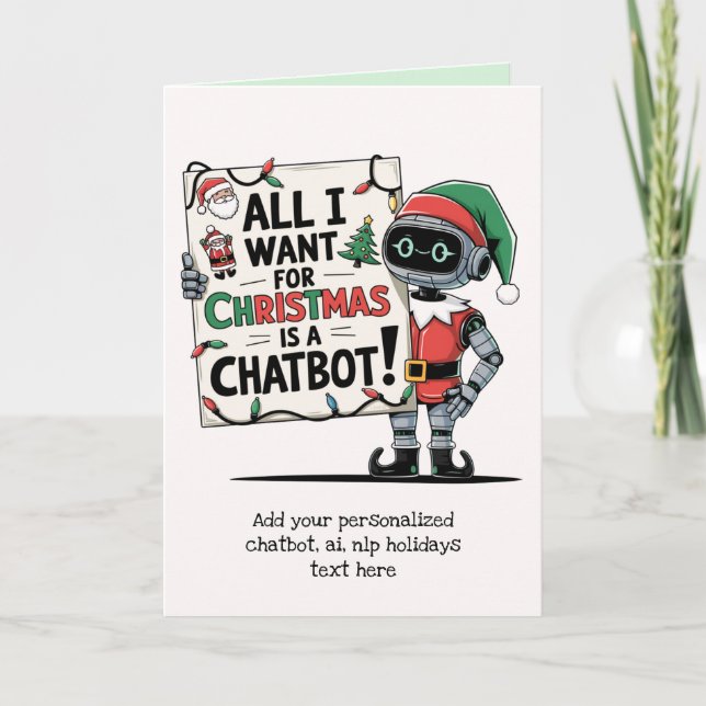 Cartão De Festividades Funny Ai Christmas Chatbot Gift Corporate Business (Frente)