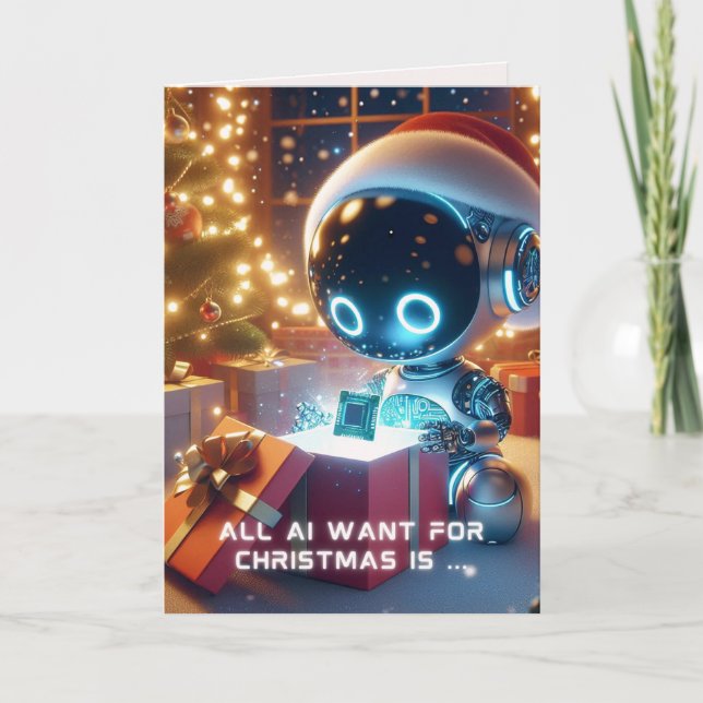 Cartão De Festividades Funny Ai Christmas Chatbot Gift Corporate Business (Frente)