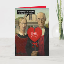 Cartão De Festividades Funny American Gothic Valentine's to The Main Man
