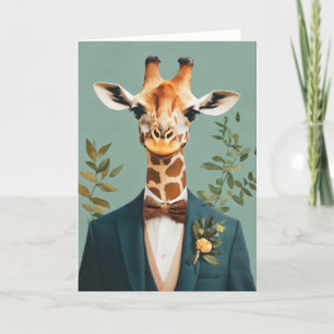 Cartão De Festividades Funny Animal Elegant Giraffe