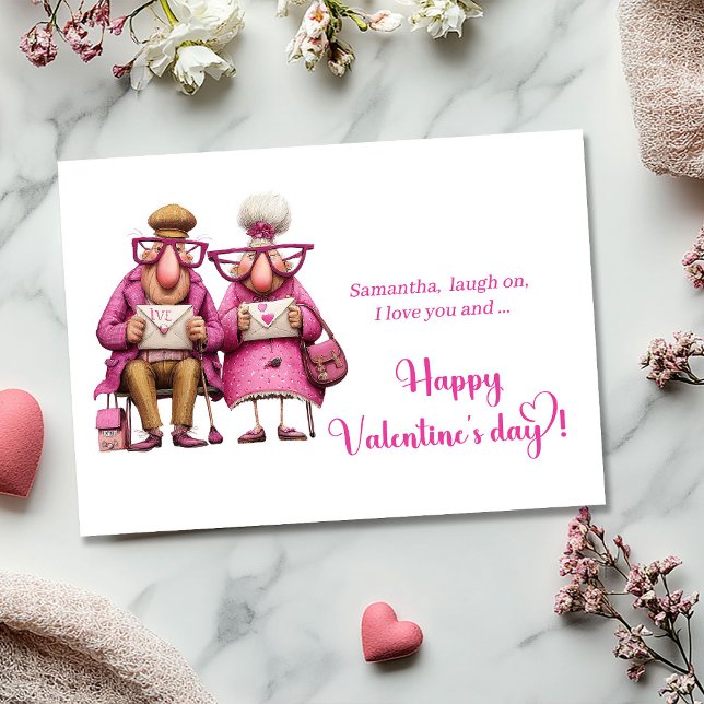 Cartão De Festividades Funny Anti Valentine Card Playful Quirky Couple (Funny Anti Valentine Card Playful Quirky Couple)