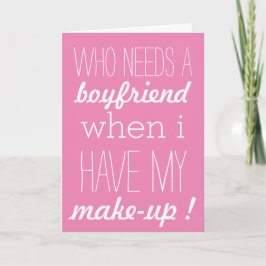 Cartão De Festividades Funny Anti Valentine's Day Pink Typography