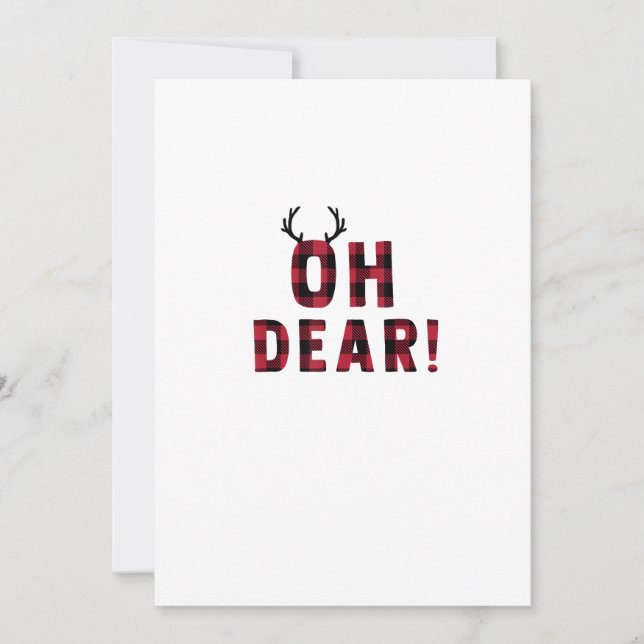 Cartão De Festividades Funny Attitude Oh Dear Plaid DeerFlat Holiday Card (Frente)