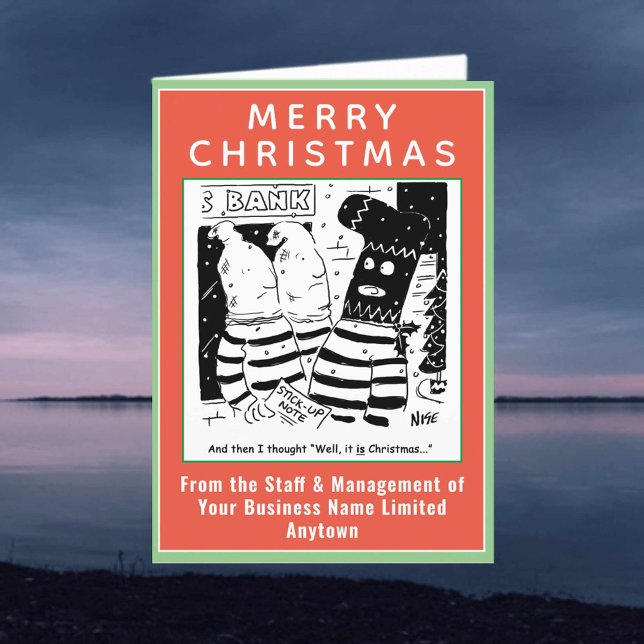 Cartão De Festividades Funny Bank Robbers Natal (Criador carregado)