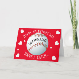 Cartão De Festividades Funny Baseball You're A Catch Valentines