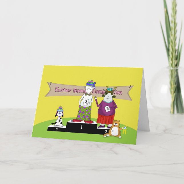 Cartão De Festividades Funny Blank Easter bonnet competition card (Frente)