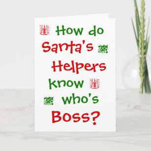 Cartão De Festividades Funny Boss Christmas Joke Office Humor Pun