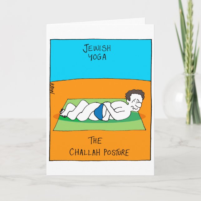 Cartão De Festividades Funny card for Rosh Hashanah - Jewish Yoga (Frente)