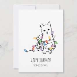 Cartão De Festividades Funny Cat Christmas Holiday Card