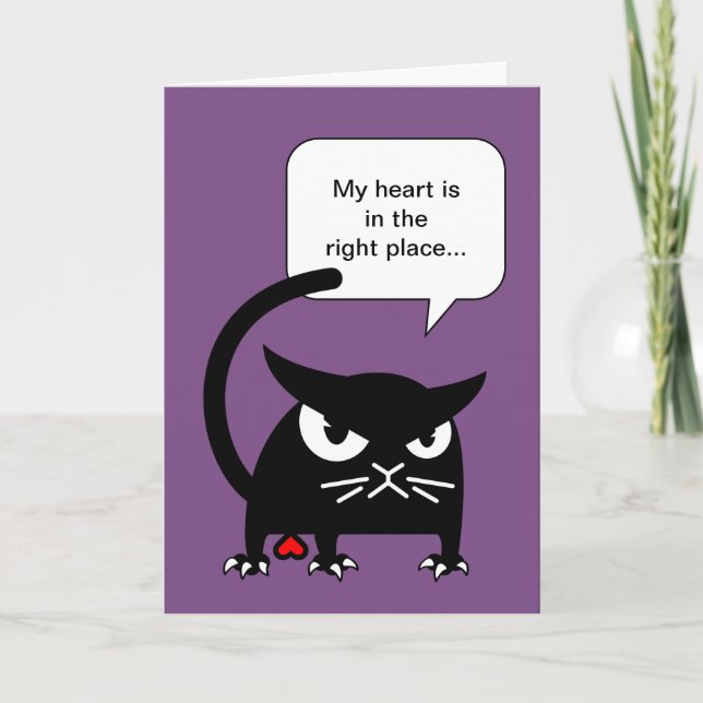 Cartão De Festividades Funny Cat Greeting Cards | Badd Gato Valentine (Frente)
