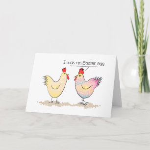 Cartão De Festividades Funny Chicken was an Easter Egg Greeting Card