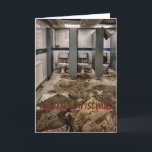Cartão De Festividades Funny Christmas card<br><div class="desc">Ladies toilets in derelict school</div>