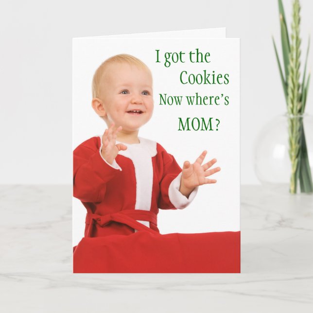Cartão De Festividades Funny Christmas card from the baby (Frente)