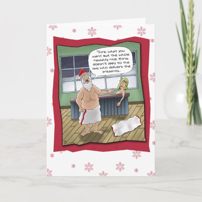Cartão De Festividades Funny Christmas Cards: Naughty and Nice Rule (Frente)