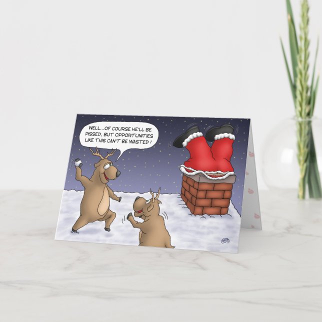 Cartão De Festividades Funny Christmas Cards: Opportunities (Frente)