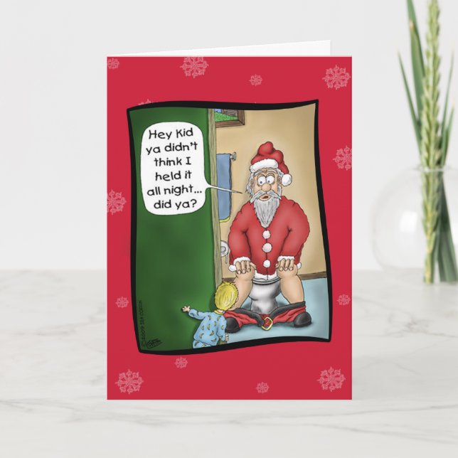 Cartão De Festividades Funny Christmas Cards: Pit Stop (Frente)