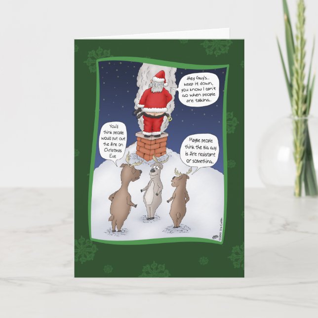 Cartão De Festividades Funny Christmas Cards: Put the Fire Out (Frente)