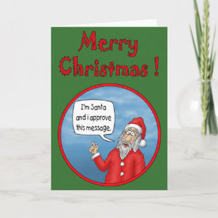 Cartão De Festividades Funny Christmas Cards: Santa’s Approval