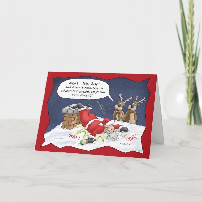 Cartão De Festividades Funny Christmas Cards: Stealth Objective (Frente)