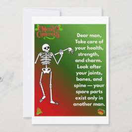 Cartão De Festividades Funny Christmas Skeleton Wishes for man