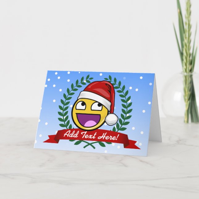 Cartão De Festividades Funny Christmas Style Awesome Face Meme (Frente)
