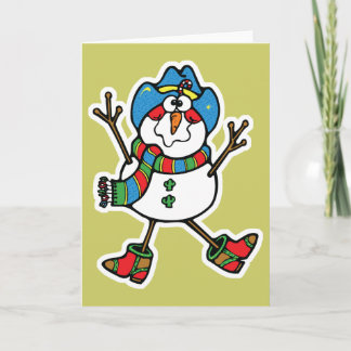Cartão De Festividades funny cowboy snowman