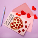 Cartão De Festividades Funny Cute Pizza Heart Valentine's Day Greeting<br><div class="desc">This funny and cute Valentine's Day card is a light and sweet way to show someone love on this special holiday. It features the phrase, "Every pizza me loves every pizza you, " with a hand-drawn heart-shaped pizza and pepperoni slices on top of a simple blush pink background. You can...</div>