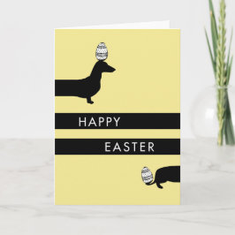 Cartão De Festividades Funny Dachshund yellow Easter