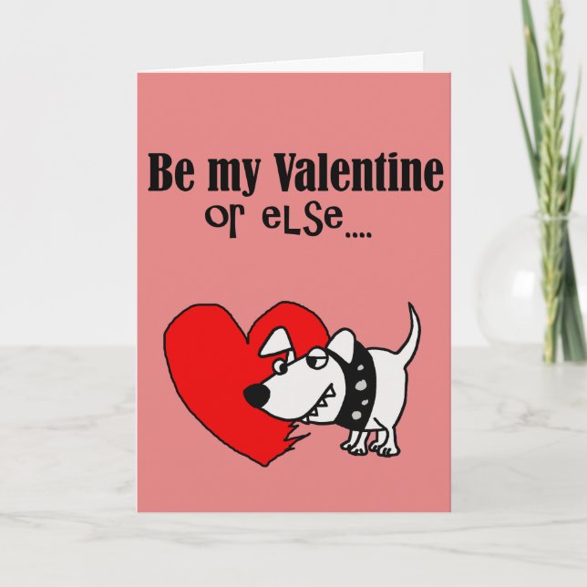 Cartão De Festividades Funny Dog Cartoon Valentine's Day Card (Frente)