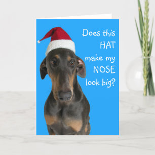 Cartão De Festividades Funny dog with Santa Hat Christmas card