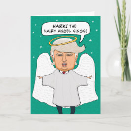 Cartão De Festividades Funny Donald Trump Looklike Hairy Angel Christmas