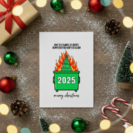 Cartão De Festividades Funny Dumpster Fire 2025 Xmas Greeting Card