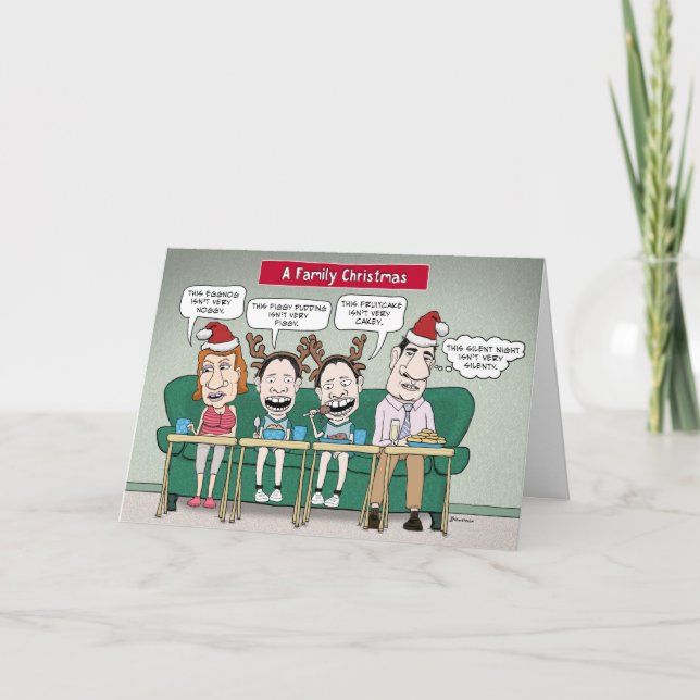 Cartão De Festividades Funny Dysfunctional Family Christmas Card (Frente)