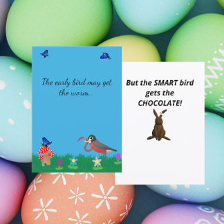 Cartão De Festividades Funny Easter Bird Pun Flat Holiday Card