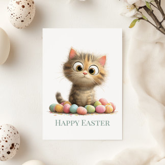 Cartão De Festividades Funny Easter Cat Flat Greeting Card