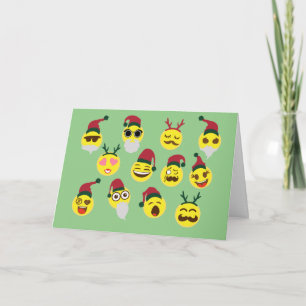 Cartão De Festividades Funny Emojis Christmas Card