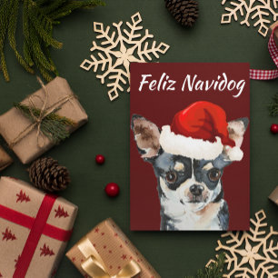 Cartão De Festividades Funny Feliz Navidog Chihuahua