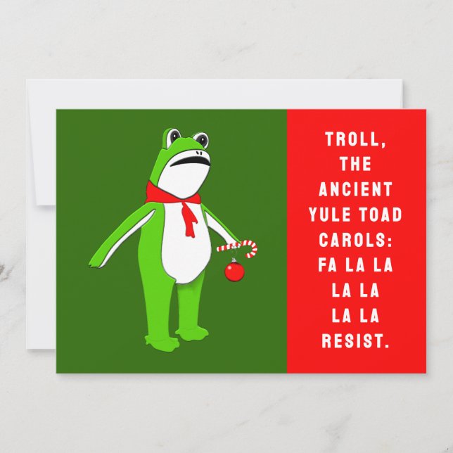 Cartão De Festividades Funny Frog 2025 Christmas Holiday Cards (Frente)