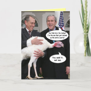 Cartão De Festividades Funny George Bush Thanksgiving Greeting Card